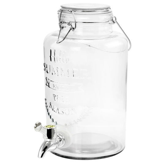 Bayfront Summer 2.5 Liter Mason Jar Glass Beverage Dispenser